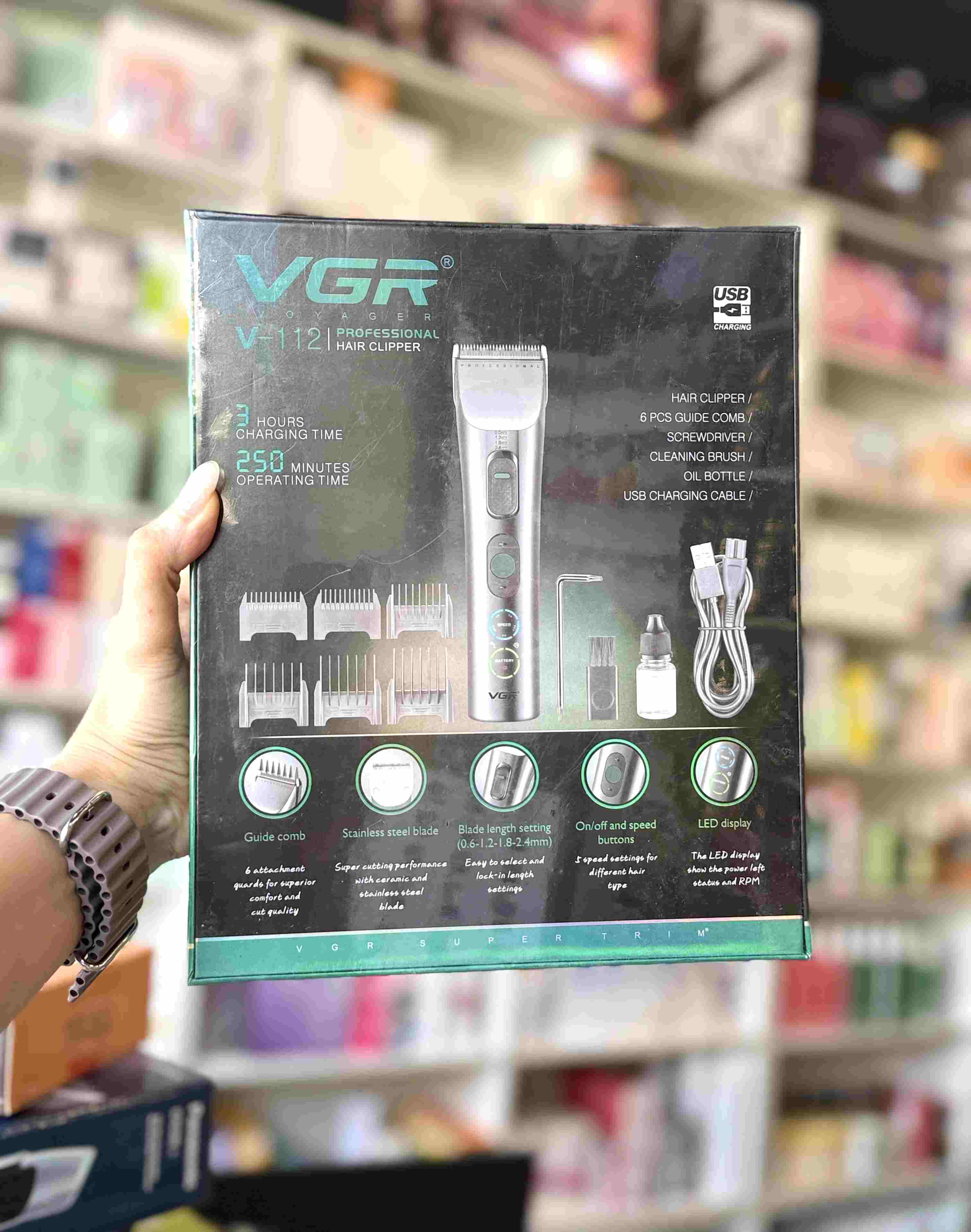 ماشین اصلاح موی سر و صورت وی جی ار مدل V-112