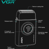 ماشین اصلاح وی جی آر مدل VGR V-378 با تیغه تیتانیوم و ضد آب